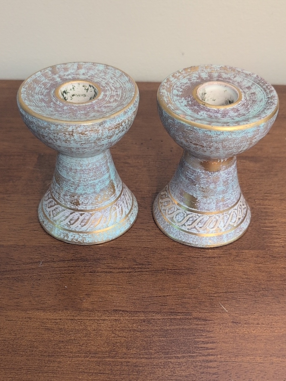Pair of Stangl Candle Stick Holders #4064 1950's Excellent Condition